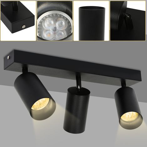Randaco LED Spotleuchte Deckenstrahler LED schwenkbar Deckenleuchte Wandleuchte für Wohnzimmer, Küche, Esszimmer Einzelkopfstrahler 3x GU10 Fassung