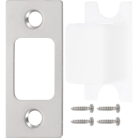 Kit 4 Sets Plaques de Gâche en Acier Inoxydable Argenté pour Portes Intérieures Vis, Résistance la Rouille et Protection de Sécurité Renforcée (1/5)