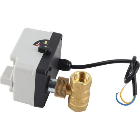 Vanne à bille motorisée électrique 2 voies normalement ouverte, manuelle/automatique DN15 AC220V (1/5)