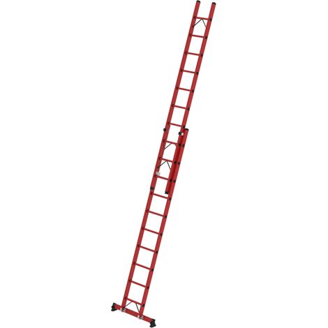 Munk Sprossen-Schiebeleiter 2-teilig GFK mit nivello®-Traverse 2x10 Sprossen
