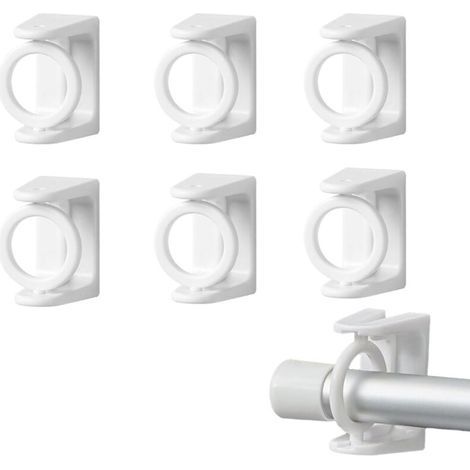 6 Pièces Support Tringle Rideaux sans Percage Crochet Rideau Accroche Rideau sans Percage Barre de Rideau sans Percage Accroche Rideau Convient à Toutes Les Surfaces Lisses et Planes (1/5)