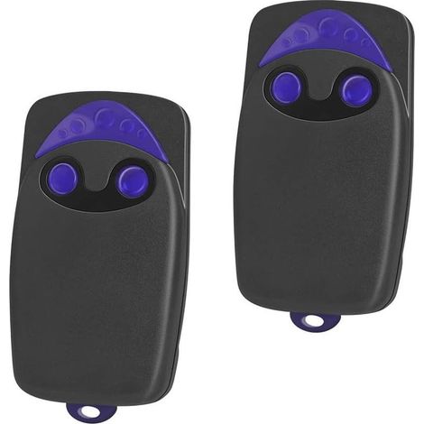 CYRILL – Set di 2 telecomandi per cancelli, telecomando per cancelli automatizzati Flo2r-s, trasmettitore di telecomando canali 433,92 MHz 2 pulsanti (include 2 batterie extra) (1/5)