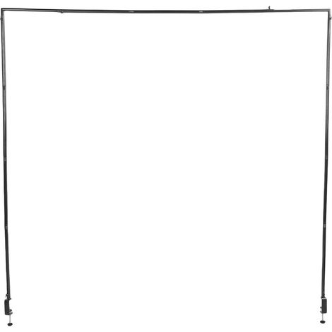 Support de table avec pinces, longueur réglable de 117 à 254 cm, hauteur réglable de 74 à 140 cm, support pour arche de ballons de table, barre de décoration à suspendre, noir (1/5)