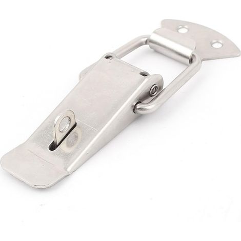 Coffre-boîte à ressort avec verrou de tirage, loquet bascule en métal, couleur argent (89cad787de4b0 (1/2)