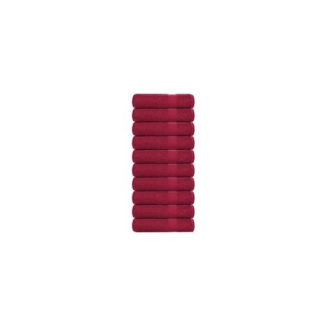 10-teiliges Bordeaux-Servietten-Set, 50 x 100 cm, 360 g/m² - Crezuo