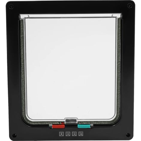 Puerta para mascotas, plástico ABS duradero, ajuste personalizable, negro, M (1/2)