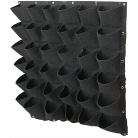 Pair Wand-Pflanztasche mit 36 Taschen, vertikales Pflanzgefäß, Hängedesign, für Pflanzen im Freien, Wandbehang für den Garten, weicher Filz, langlebig, umweltfreundlich, Schwarz (1/4)