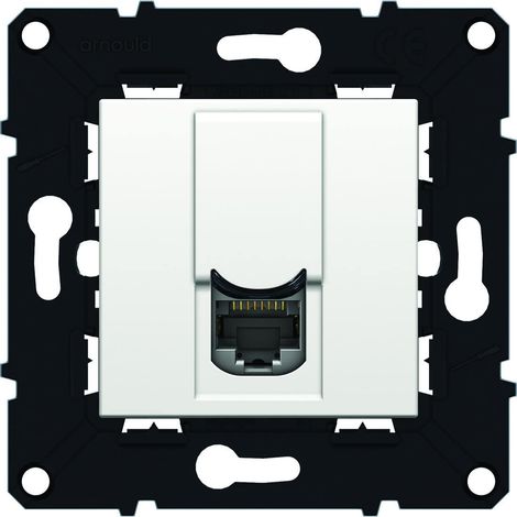 Prise rj 45 multimédia cat.6 ftp espace evolution-enjoliveur blanc ARNOULD 51047
