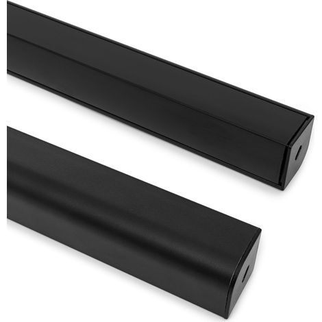 Perfil Aluminio Esquina Triangular 2m para Tira LED hasta 20mm Negro 2 m Negro traslúcido (1/5)