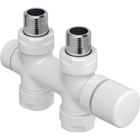 Acova – Kit O robinetterie thermostatisable H droit réversible monotube / bitube chromé – Pour chauffage central – 991581 (1/3)