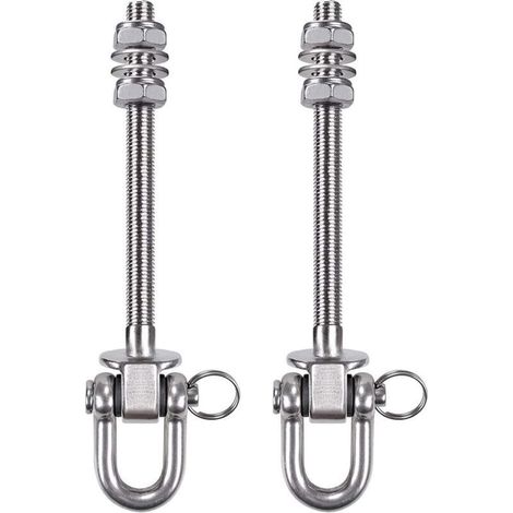 - Heavy Duty Stainless Steel Hanger - 300kg Capacity - 23.5cm x M10 - Wooden and Steel Swing Hooks - for Yoga Hammock, Hammock, Punching Bag, Conservatory (1/4)