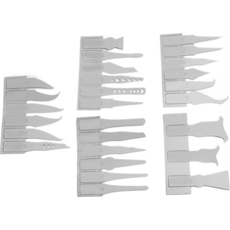 Kit de 27 lames de réparation BGA ultra-fines en acier SK5 haute résistance pour retirer la colle des puces CPU et CI. (1/5)