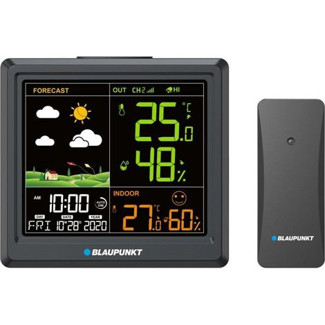 Stazione meteorologica Blaupunkt WS25BK con sensore esterno Nero [WS25BK] (1/4)