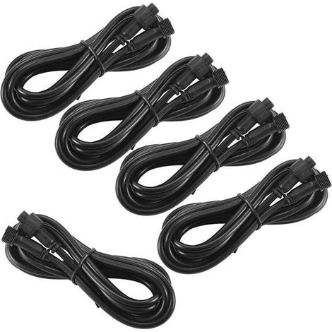 5 Stück 2-polige 2-m-Verlängerungskabel für warmweiße/kaltweiße/blaue LED-Einbaustrahler im Außenbereich, nur für FVTLED (1/5)
