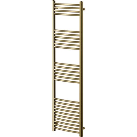 Colore Marco Brushed Brass 1600mm x 500mm Curved Heated Towel Rail (1/5)