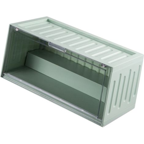 Boîte de rangement et présentoir pour figurines, vitrine transparente pour figurines surprises, boîte de rangement anti-poussière, présentoir mat pour poupées, vert nordique (1/5)