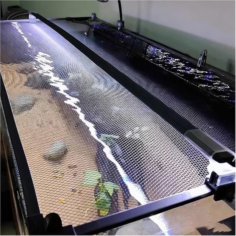 Couvercle Aquarium Couvercle magnétique Anti-Saut pour Aquarium (à Faire soi-même), Hache pour Aquarium Grille Anti-Chats avec Filet d'aération(L59.1xW19.7in/150x50cm)