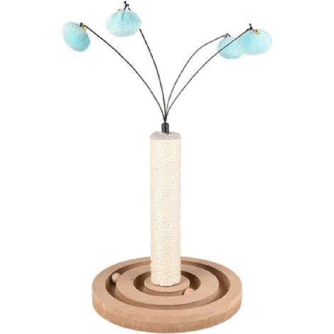 Trade Shop - Flamingo-Kratzbaum, 2-in-1, lustiges Spielzeug für Katzen, 29 x 29 x 50 cm -