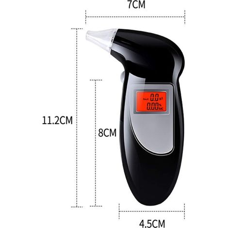 Éthylotest électronique portable, testeur d'alcool professionnel avec 4 embouts buccaux (1/3)