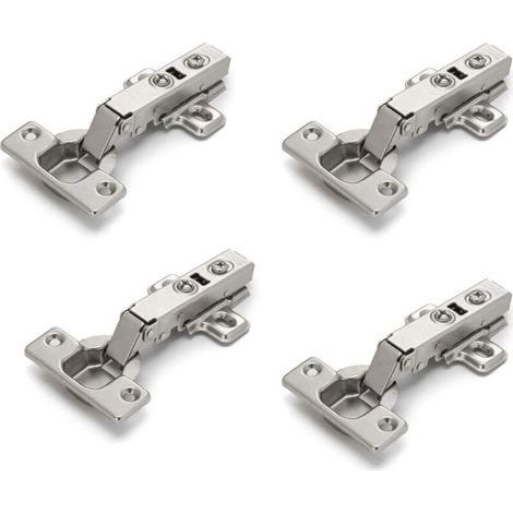 Set di 4 cerniere per ante di armadi e mobili, con angoli arrotondati, chiusura ammortizzata, non richiedono fessura, facili da installare. (1/4)