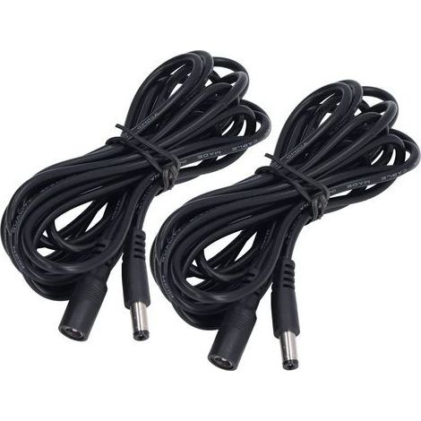 2 pièces rallonge solaire Divers accessoire de portail, câble d'extension LED DC 12V/24V, connecteur 5,5x2,1 mm, longueur 2,9 m (1/5)