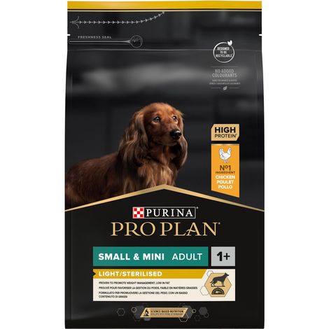 Croquettes pour chien light stérilisé au poulet – 3 kg – Pour petits chiens jusqu'à 10 kg – Riche en protéines et fibres – Pro Plan