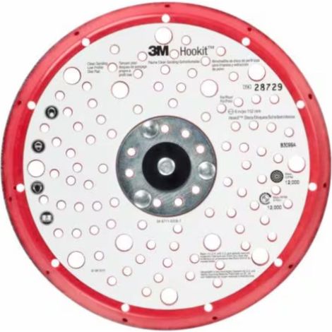 Tampon d appoint profile pour disque abrasif 3M Hookit Rouge 150mm multi-trous 5/16 inch Standard 28729