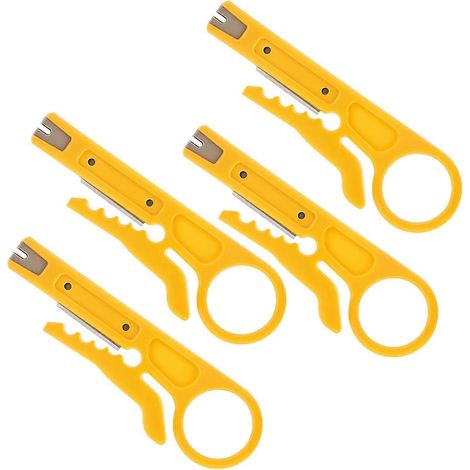 4 Mini-Abisolierzange, kleines Kabelabisolierwerkzeug, Netzwerk-Drahtschneider, Auflegewerkzeug, Abisolierzange für Netzwerk-, Telefon- und Computerkabel (1/4)