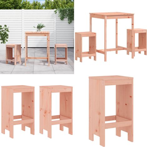 Ensemble de bar de jardin 3 pcs bois massif de Douglas - Ensemble De Bar De Jardin - Salon De Jardin - Mobilier De Jardin - Table De Bar - Tabouret De Bar - Home & Living