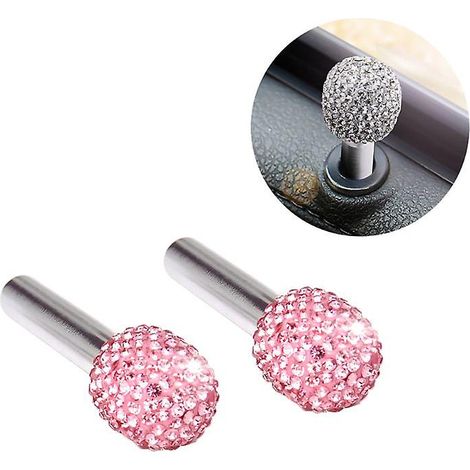 Lot de 2 caches de protection universels pour verrous de portières de voiture, boulon de levage, en alliage d'aluminium brillant, accessoire de décoration intérieure pour voiture (1/5)