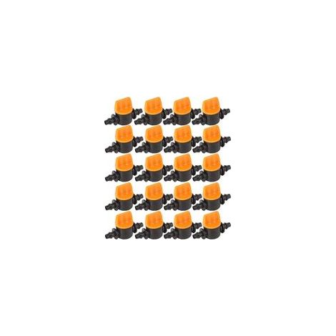 Lot de 40 vannes d\'arrêt pour irrigation goutte à goutte 1/4\' – Diamètre 6,35 mm – Construction durable non corrosive – Pour systèmes d\'irrigation (1/5)