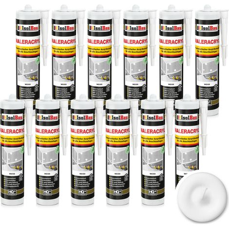 Pintura acrílica blanca IsolBau Maleracryl 12 x 300 ml (1/5)