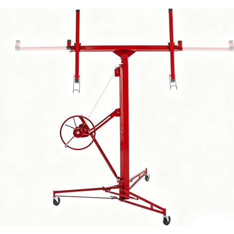 Soporte elevador telescópico de acero rojo con ruedas 124x137x180 cm – MEUBLIV (1/5)