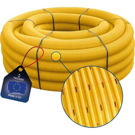 tecuro Drainagerohr 10 Meter - DN100, flexibel, gewellt und geschlitzt, PVC-U, DIN 1187 (1/5)