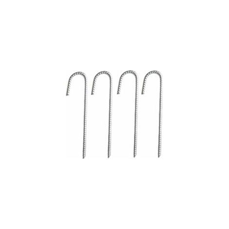 Piquet D'ancrage - Acier Galvanisé - 12 Pouces - Forme En J Avec Crochet - Pour Tente Bâche Tissu Paysager Gazon Artificiel - Lot De 4 (1/5)