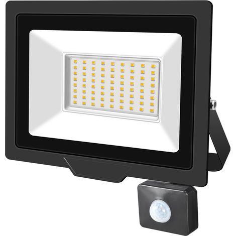 Projecteur LED Exterieur,50W Projecteur Avec Détecteur de Mouvement 1 pièce,Blanc Chaud LED Spot Extérieur avec Détecteur IP66 Etanche pour Jardin Patio Garage Entrée (1/5)