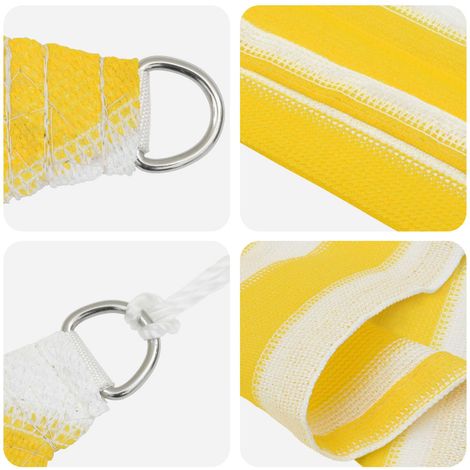vidaXL Sunshade Sail Yellow and White 2.5 x 3 m HDPE