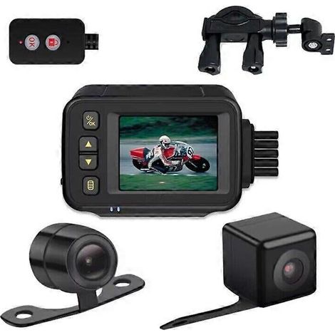 Caméra embarquée pour moto, enregistreur de conduite avec écran LCD 2" et vision nocturne (étanche) (1/5)