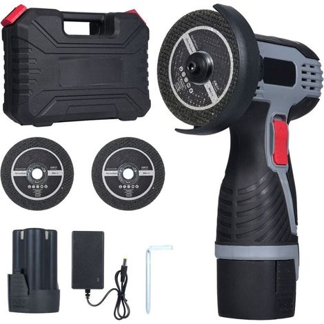 Amoladora angular inalámbrica profesional de 16,8 V y 19 500 rpm, con 1 batería de 1500 mAh y 2 discos de corte. Ideal para cortar, pulir y lijar. (1/5)