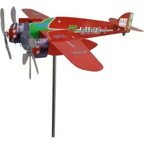 Moulin à vent d'avion, machine de modèle d'avion en métal, girouette d'avion, indicateur de direction du vent d'avion pour la décoration de Cour et de jardin (1/5)