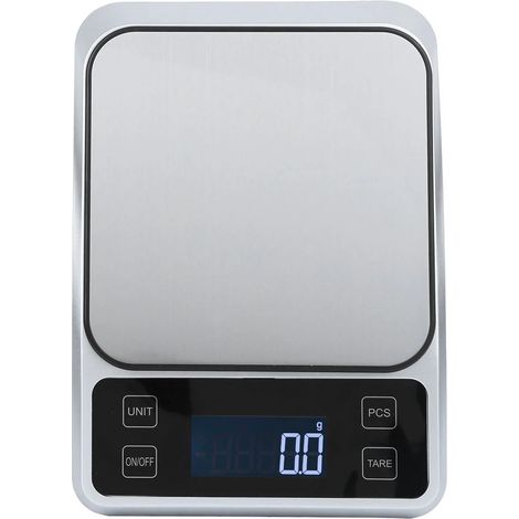 Balance de cuisine numérique 2000 g/5000 g  Précision 0,1 g  Acier inoxydable et ABS  Écran LCD portable  Accessoires de cuisine et outil pour barbecue - 5 kg