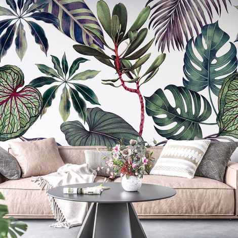 Papier peint panoramique - Plantes Tropicales - 130 cm x 81 cm (1/4)