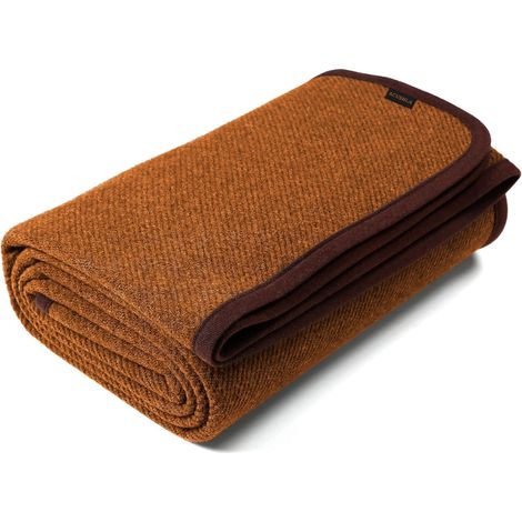 Couverture en laine mérinos - Grande couverture super douce - 160 x 200 cm - Grande couverture de canapé, couvre-lit, jeté de lit - Couverture d'hiver au crochet (citrouille, 160 x 200) (1/5)
