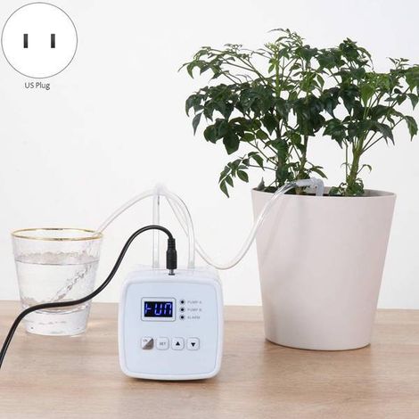 A complete white plastic automatic watering system, conforming to the American standard AC110V, with two pumps, for home use, smart and programmed watering. (1/5)