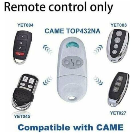 NALOOKAMIC Telecommande d'origine Came TOP432NA 3 pieces. Frequence de code fixe 433,92 MHz,