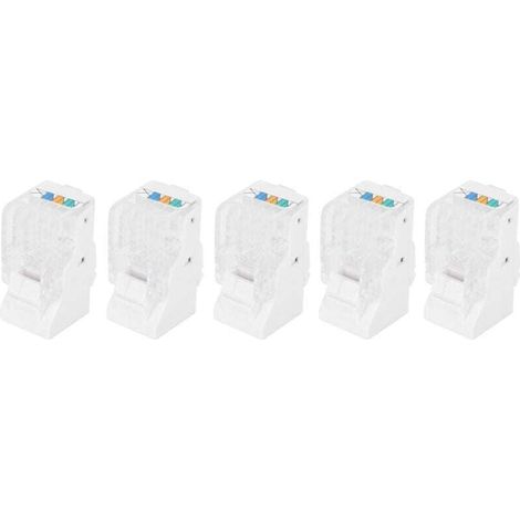 Packung mit 5 CAT3 RJ11-Steckern, modularen Telefonsteckern, 6P4C AWG26-Stecker. Geeignet für Telefon-, Fax- und Sprachanwendungen in Verkabelungssystemen. (1/4)
