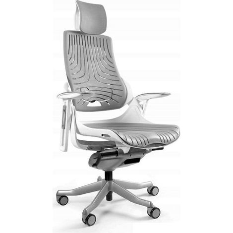 Silla de oficina Wau TPE-8, elastómero, gris/blanco (1/4)