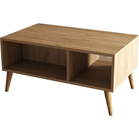 Table basse en bois "Exxen" - 90 x 41 x 54 cm - Marron