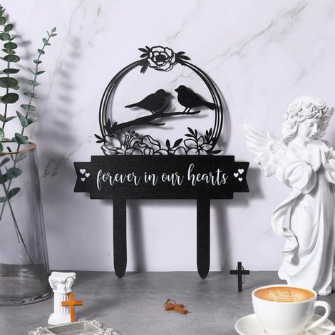 Plaque commémorative en métal pour cimetière, cadeau du Jour du Souvenir pour les anciens combattants, décoration extérieure pour jardin ou cour (1/5)