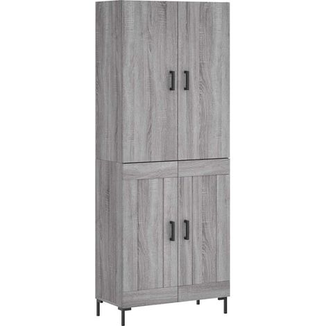 Maison Exclusive - Aparador alto madera contrachapada gris sonoma 69,5x34x180 cm
